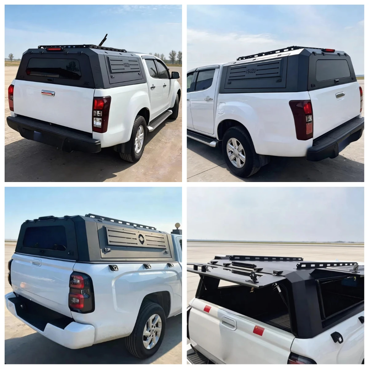 

STLF Heavy Duty Pickup Truck Cab High Tonneau Cover, 3-Panel Folding Hard Top Cap For 4x4 Fords Ram Toyotas, Factory Direct