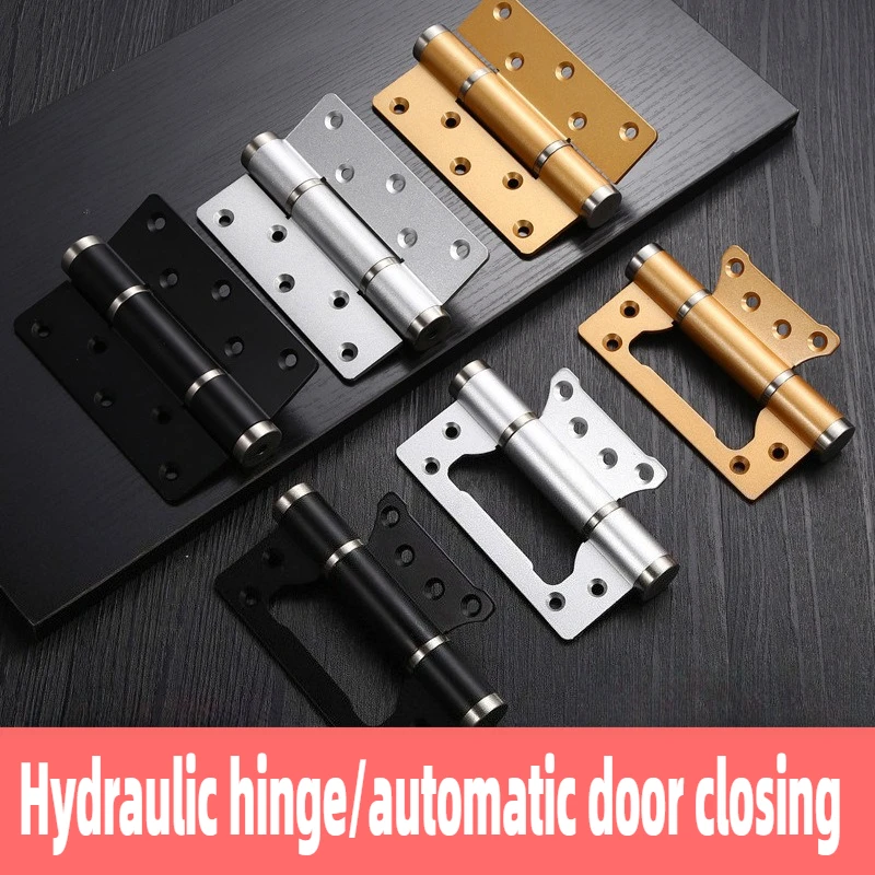 1pcs Hydraulic Hinge  Automatic Closed Door Buffer Silent 5 Inch/6 Inch Door Closer Hidden Door Flat Open Child and Mother Hinge