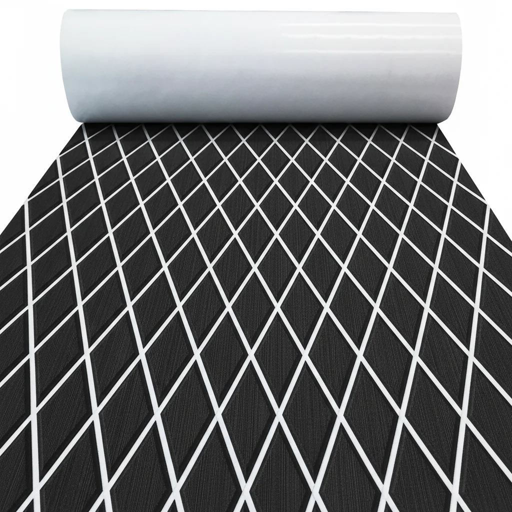 2400x900x6mm Zelfklevende EVA Foam Bootvloer Pad Diamond Faux Teak Decking Sheet Antislip Marine Yacht RV Mat Accessoires