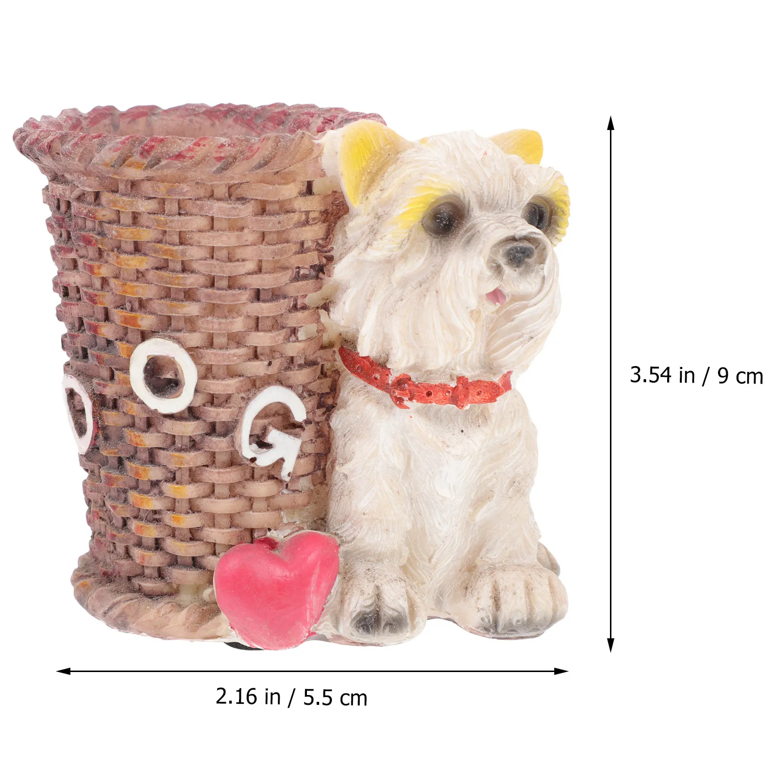 Unique Dog Modeling Resin Pen Stand Storage Container for Pens Pencils Markers Rulers Paper Clips Brushes Artistic Home
