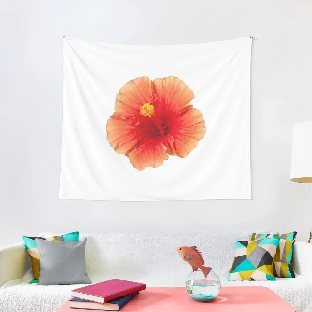 

Orange Hibiscus Tropical Flower Tapestry Room Design Decorative Wall Tapestry