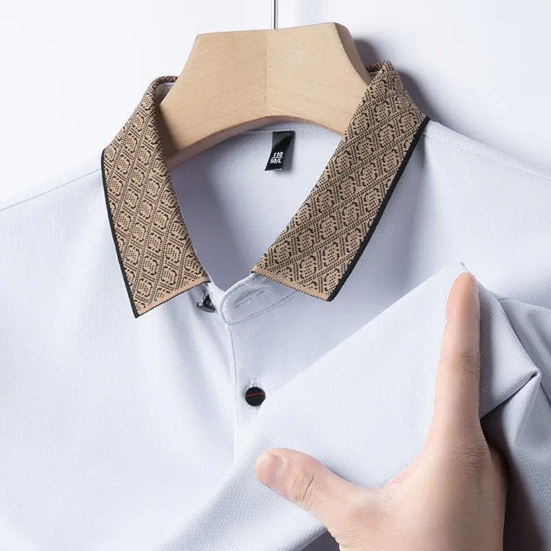 

Loose Fit Color Block Shirt Short Sleeve T-Shirt Fashionable Midlife Dad Style Summer New Arrival Business Casual Wear