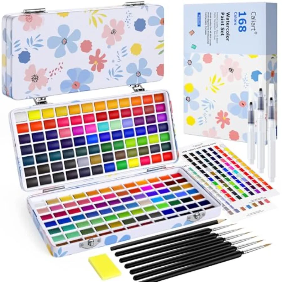 

Набор акварельных красок из 168 цветов, портативный, для взрослых художников, профессиональные художественные принадлежности, набор для акварельной живописи, подарки для рисования, Eas