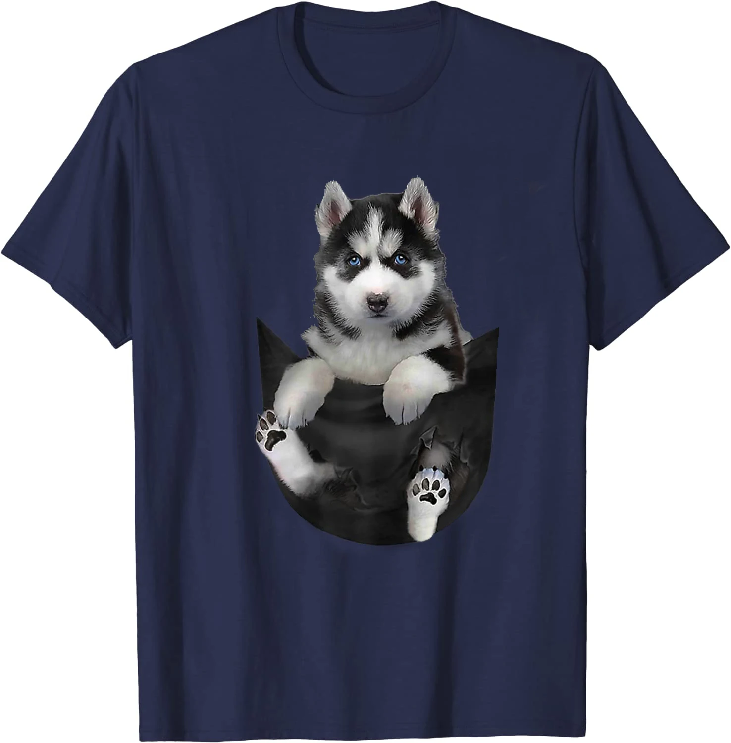 ลูกสุนัขในกระเป๋าออกแบบตลก Husky Dog Lover ของขวัญเสื้อยืดแขนสั้น Casual 100% Cotton O-Neck ฤดูร้อน Mens เสื้อยืดขนาด s-3XL