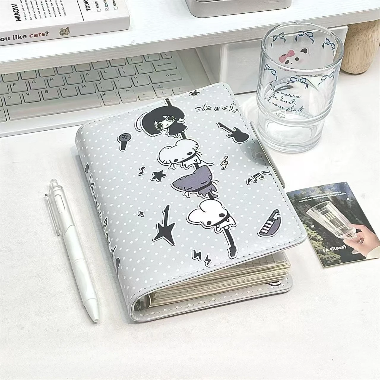A6 Dotted Mouse  Spiral Notebook PU High-Quality Ins-Inspired Student Journal Diary Notebook