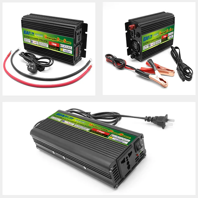 EASUN POWER-inversor de energia solar, onda senoidal modificada, UPS, 12V, 24V, auto inversor de carro, 800W, 1000W