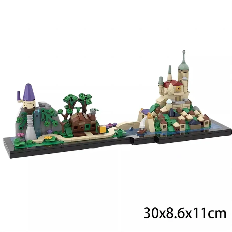 MOC Märchenprinzessinnen-Serie Anime Skyline Gefrorenes Schloss Architektur-Sets Bausteine Kinderspielzeug Mädchen Weihnachtsgeschenke – Detail 7