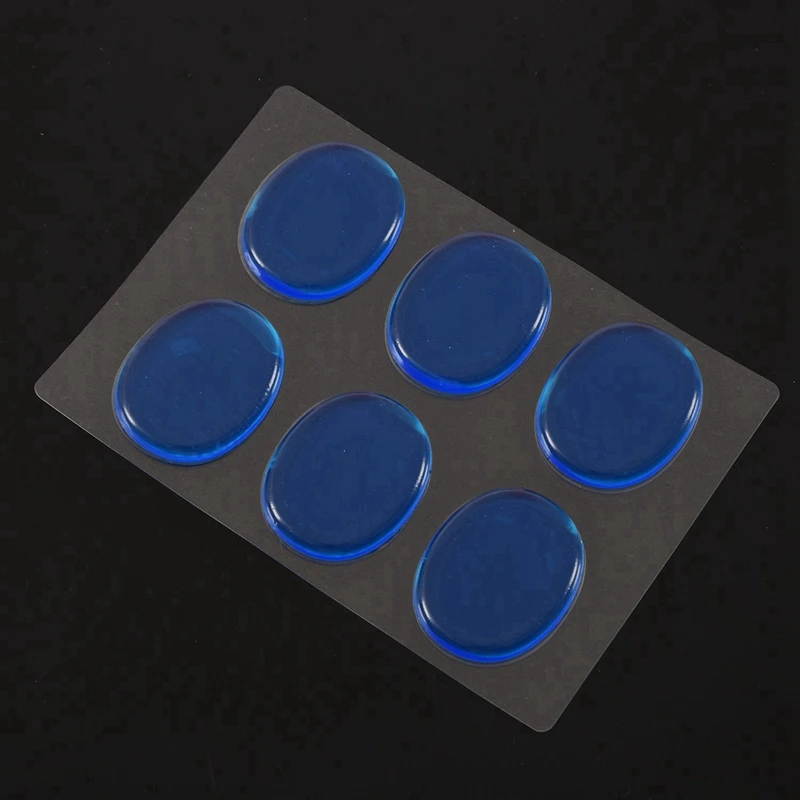 48Pcs Snare Drum Mute Pad Drum Damper Gel Pads Snare Tom Drum Muffler Mute Transparent Percussion(Blue)