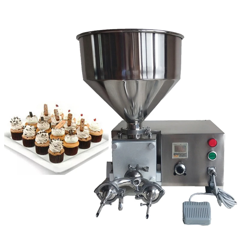 

PBOBP Filler Milk Cream Puff Stuffer Chocolate Jam Bread Cake Filler Hand Press Cheese Filling Machine