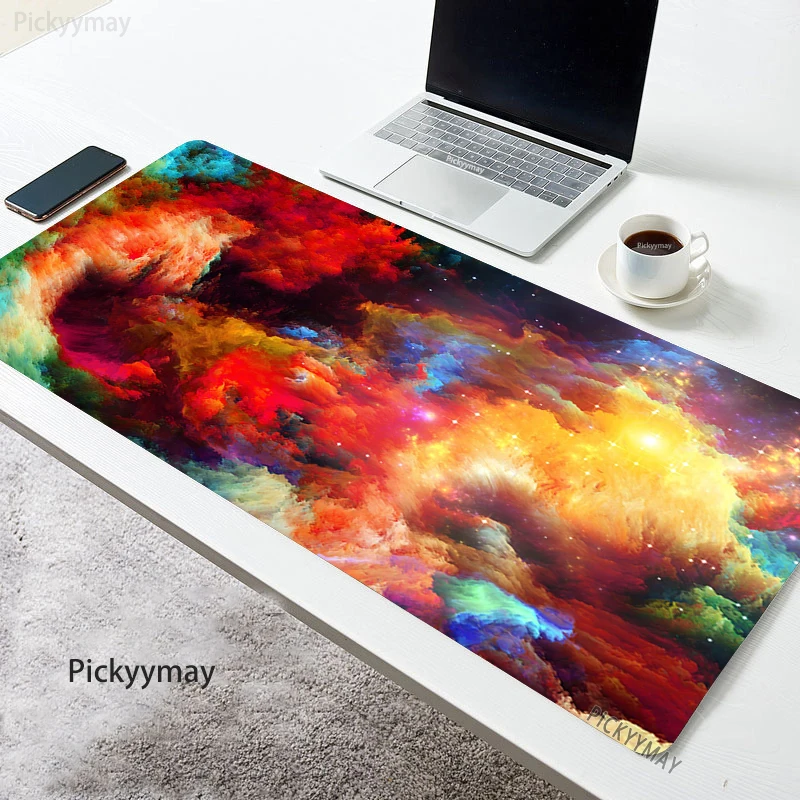 

Colourful Clouds Gamer Mousepad Space Mouse Pad Large Mouse Mat Rubber Table Rug PC Desk Mats Carpet Mousepads 100x50cm