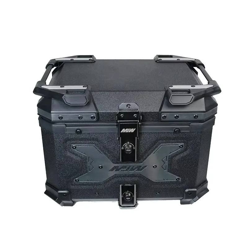 

New Arrivals Water Pattern Black Silver Aluminium Alloy Hanging Tail Box 45L Large Capacity for MotorcycleScooterElectric Car