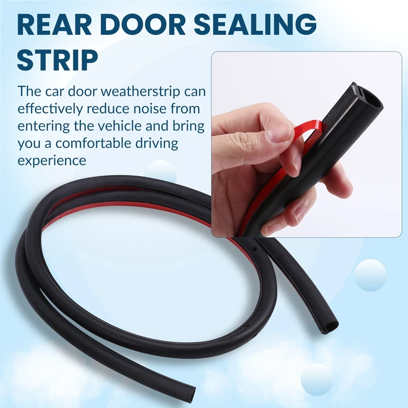 NEW-1Pair Car Rear Door Seal 1090509-00-D 1090508-0-D For Tesla Model 3 2017-2022 Door Sealing Rubber Waterproof Strips