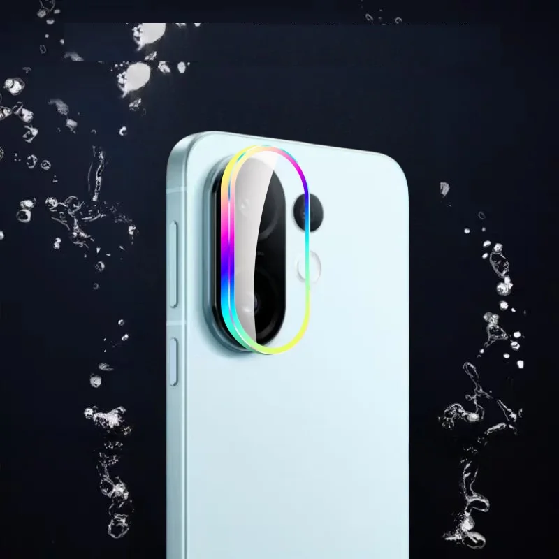 ฟิล์มกันรอยเลนส์กล้อง Vivo V60 แบบวงแหวนสีสันสดใส กระจกนิรภัย ป้องกันรอยขีดข่วน พร้อมสติ๊กเกอร์ปิดเลนส์