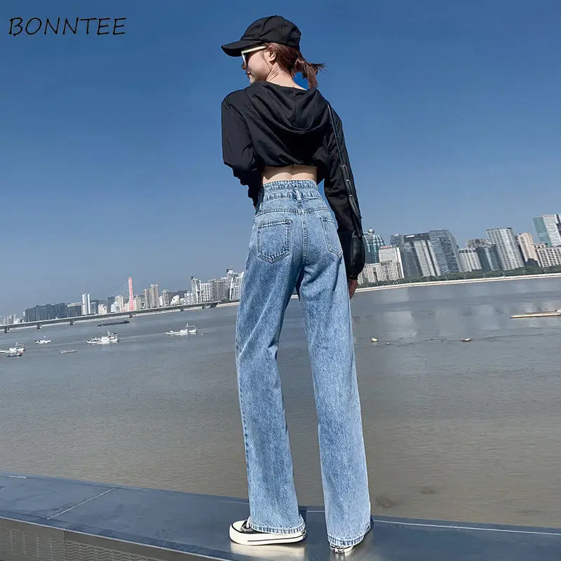 ジーンズ女性スタイルボーイフレンドカレッジズボンファッションオールマッチ秋の女性の服洗浄ストレート新着シンプルなストリート