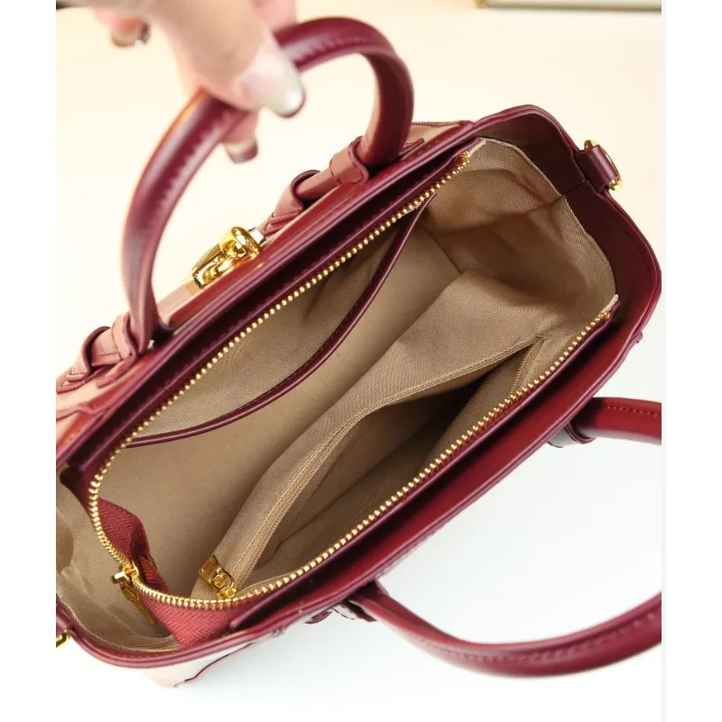 Platinum Bag Women's Autumn Winter High-end Texture Light Luxury Handbag Shoulder Tote Bag Cow Pattern Exquisite Simple Leisure