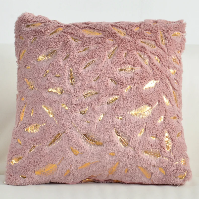 2 Stück Kunstfell Folienprint Feder Dekorative Kissenbezüge, Flauschige und Weiche Plüsch-Kissenhüllen, für Sofa, Bett, Wohnzimmer – Detail 18