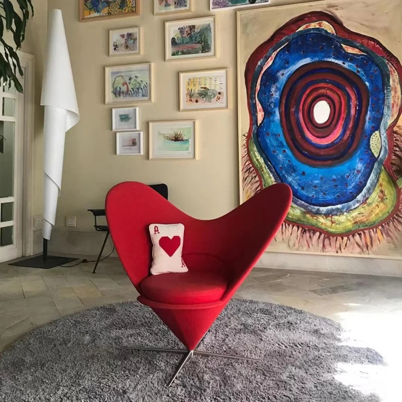 

Nordic modern heart-shaped single lounge chair