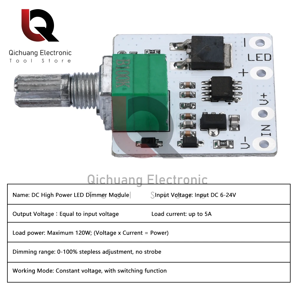 LED Mini Dimmer Constant Voltage Light Bar Microscope Live Fill Light Small Desk Lamp Knob Potentiometer Stepless Module