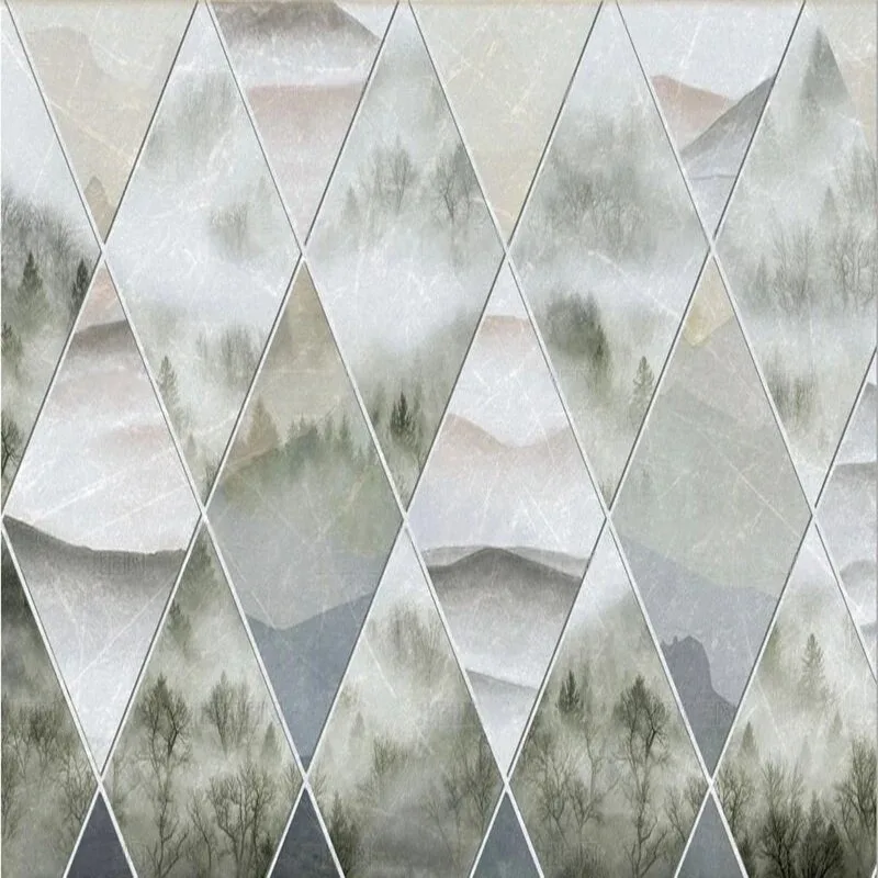 

Modern Abstract Geometric Wallpaper Mural Nordic Landscape Wall Art Home Decoration for Living Room Bedroom Sofa Background