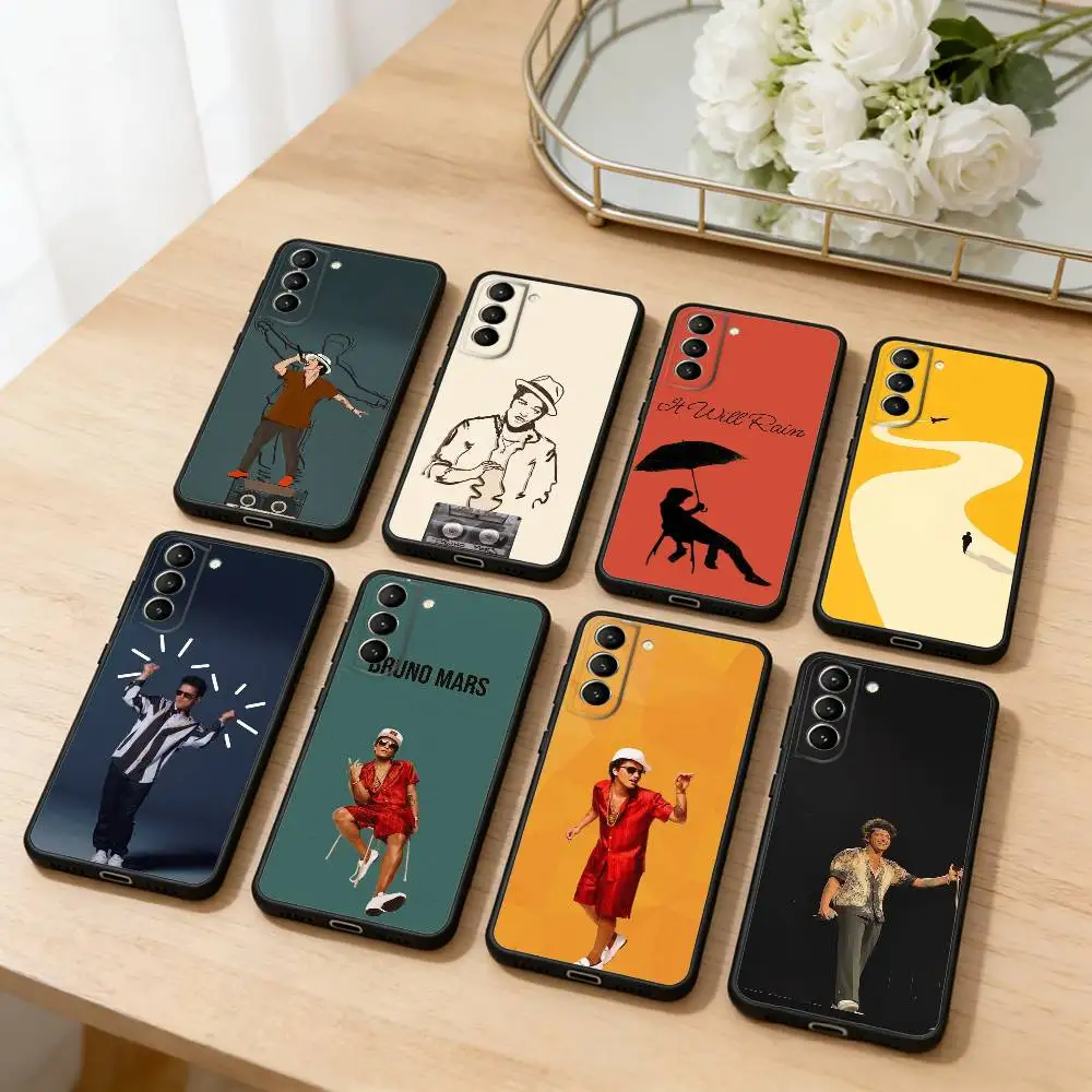 Capa de telefone Pete B-Bruno M-Mars para Samsung S25,24,23,22,30,21,10,9,Ultra,Plus,Lite,FE,4,5 G Capa preta macia