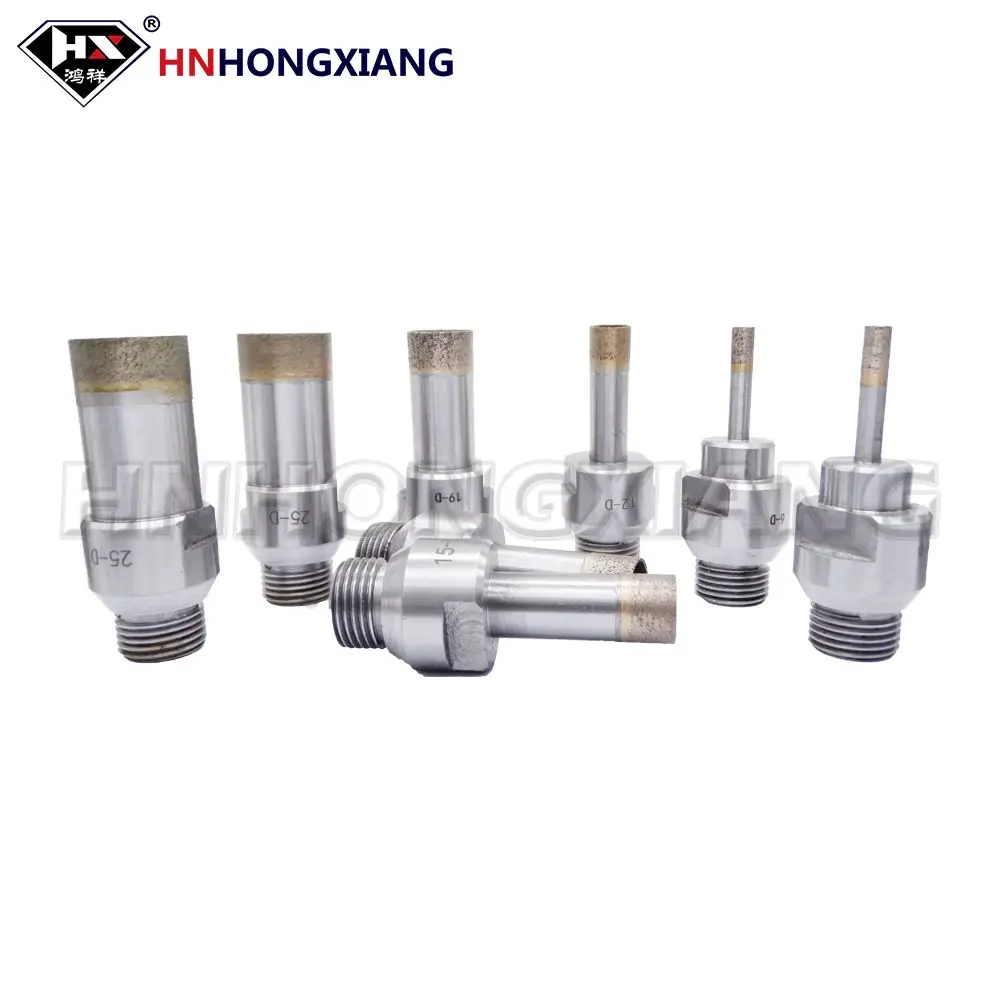 Customized Sintered Diamond Core Drill Bit Belgium Thread Mount-YG 1/2'' Glass Drilling Machine  Length 75mm