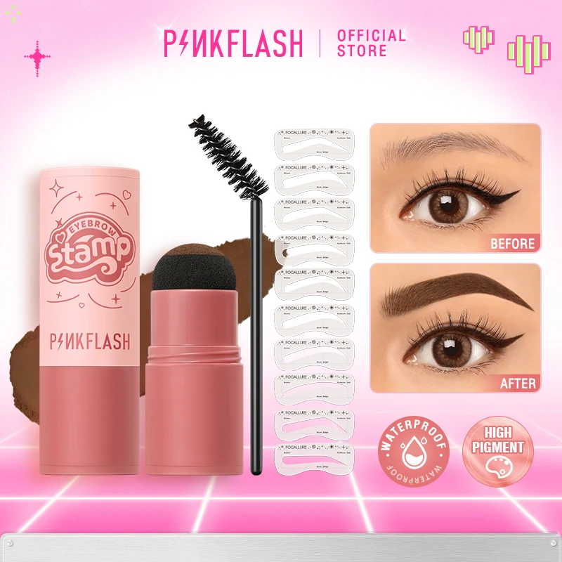 PINKFLASH Multi-use Eyebrow Stamp Powder Waterproof Long Wear Lightweight Eyebrow Enhancers Full Pigment Eyebrow Tints Cosmetics