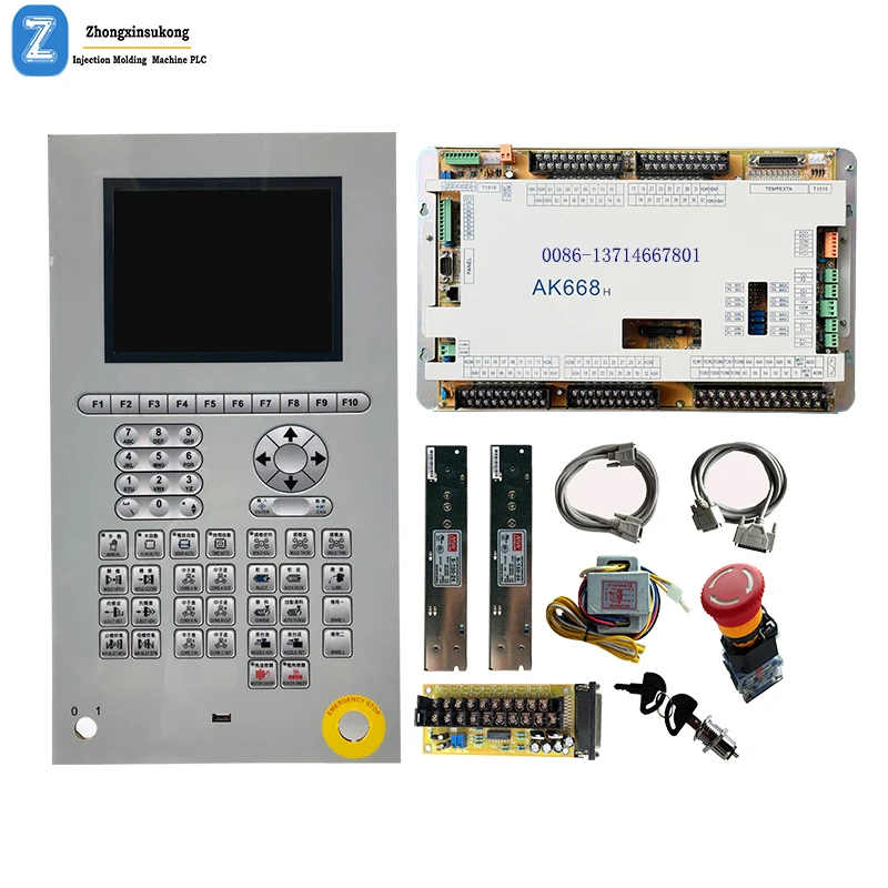 

TECHMATION AK668H Control System with HMI-Q8M Operation Panel ( 8inch), TECHMATION Full Set PLC for Injection Molding Machine