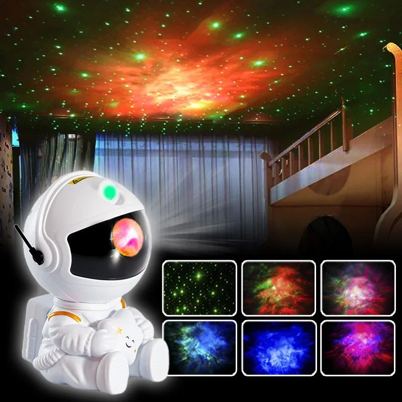 360°Adjustable Astronaut Galaxy Projector Night Light Led Bedroom Night Lamp Kids Star Galaxy Lighting for Decoration