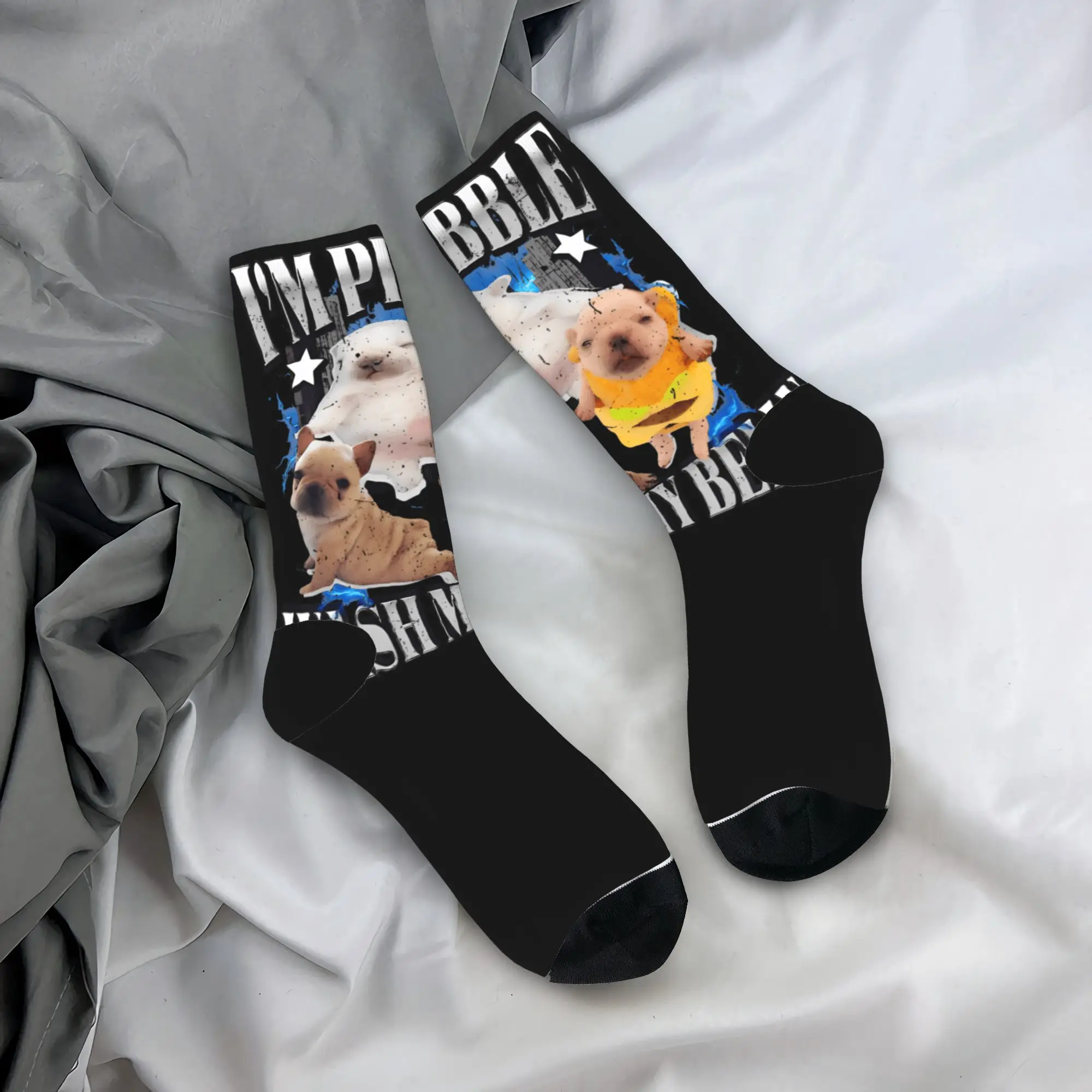 

Silly Pibble Wash My Belly Clean My Belly Stockings Design Готические носки Зимние противоскользящие носки Мужские теплые мягкие носки для велоспорта