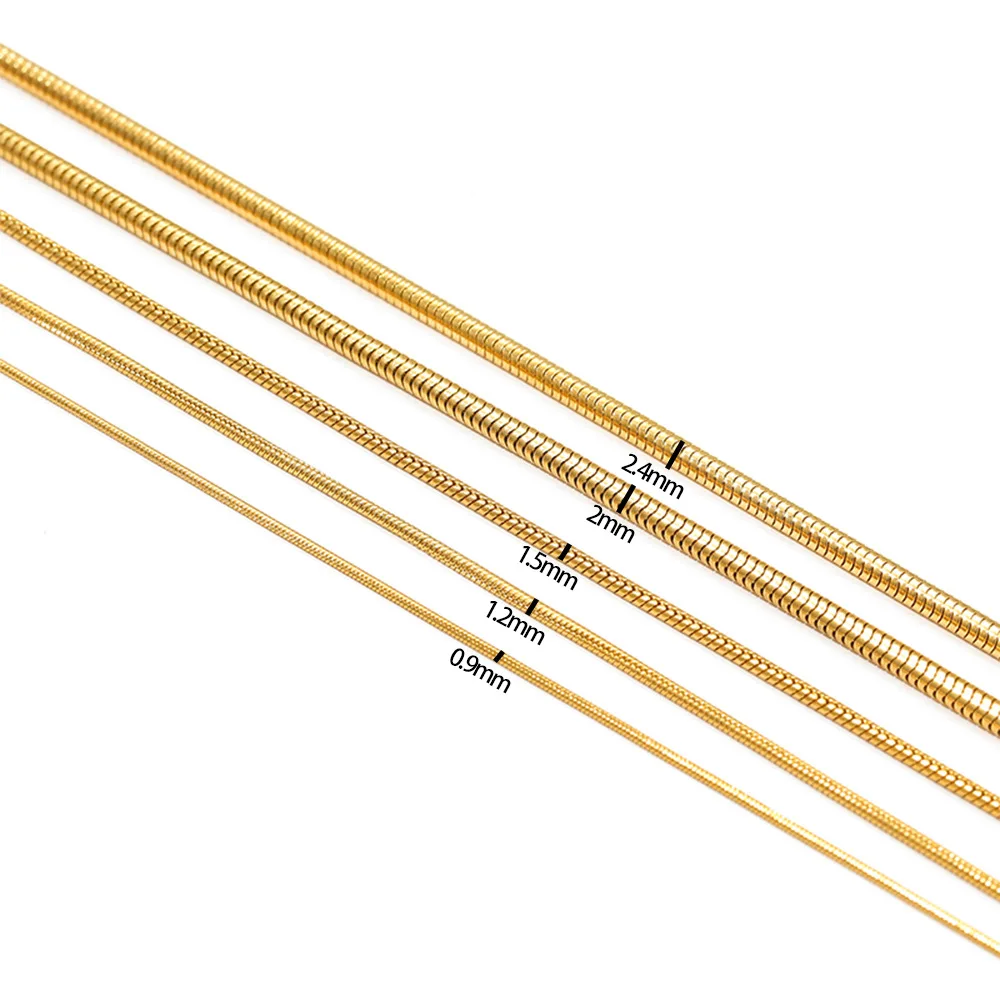 Großhandel 1 Meter Edelstahl Rundschlangenkette für DIY Herren Damen Halsketten Schmuckherstellung – Detail 2