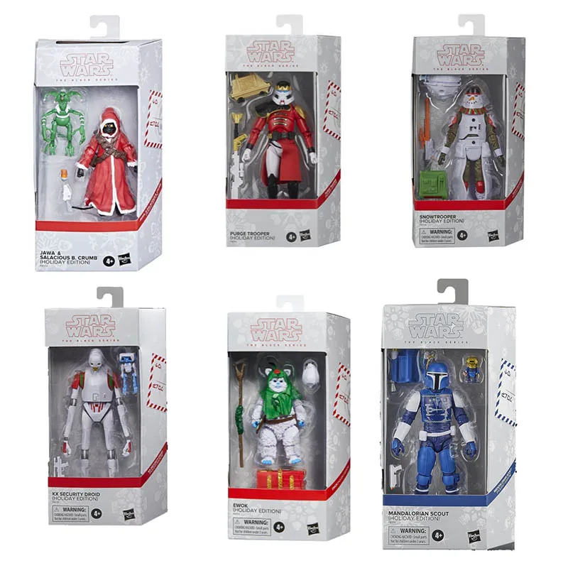 

Star Wars 6 Inch Holiday Set Purge Trooper Ewok Wicket Jawa KX Security Droid Christmas Edition Black Series Action Figures Gift