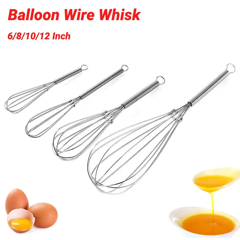 

Manual Kitchen Whisk Stainless Steel Egg Beater Handheld Whisk for Mixing Whisking Beating Stirring
