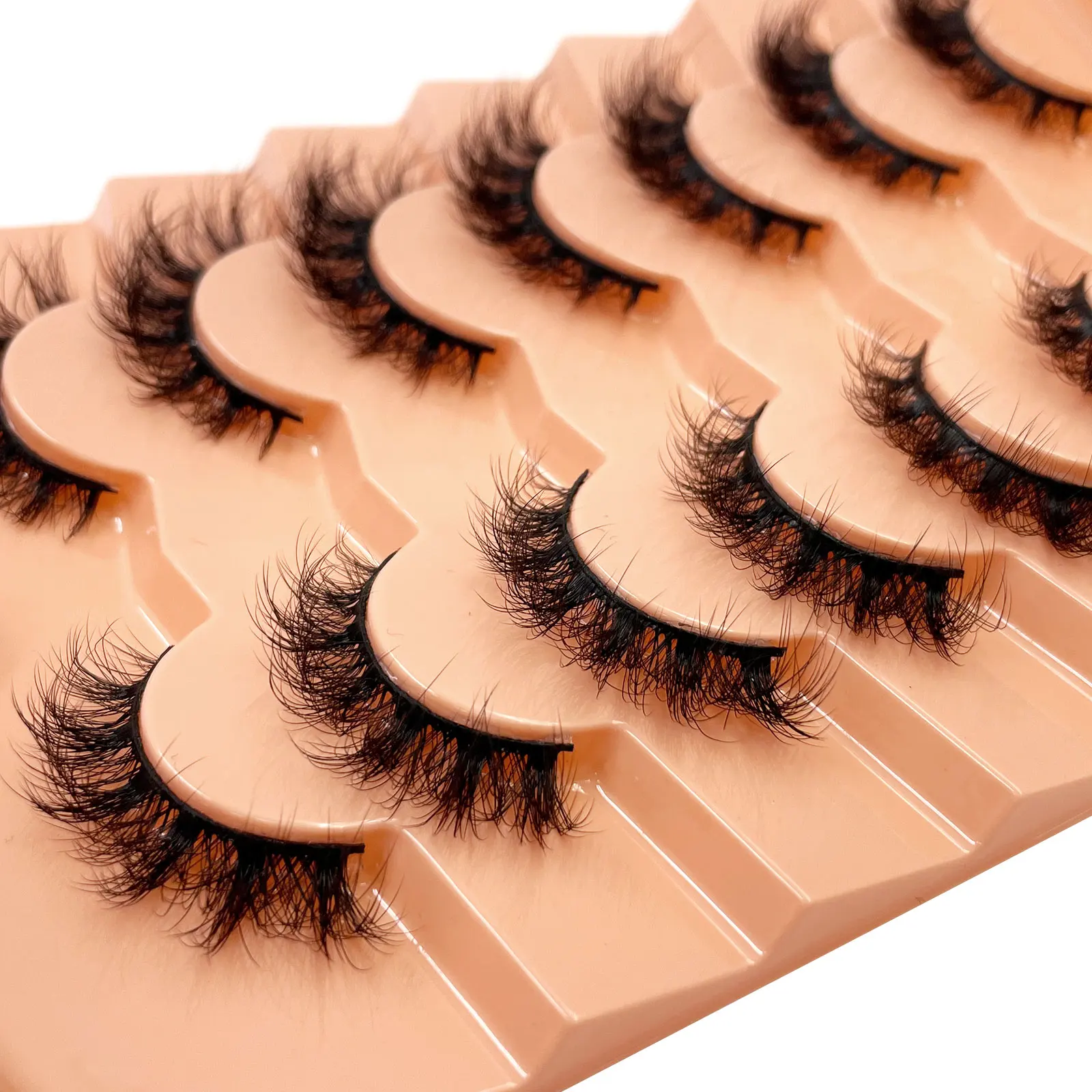 Neue 7 Paar Dicke, 3D-Simulierte Nerzfell-Falschwimpern Kurze, Dramatische Falschwimpern Großhandel Komplette Linie Falsche Wimpern – Detail 32
