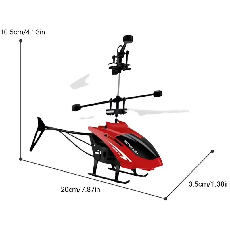 Induction Two-Way RC Helicopter Rechargeable, Anti-Drop Electric Luminous Aircraft Model for Indoor Hover