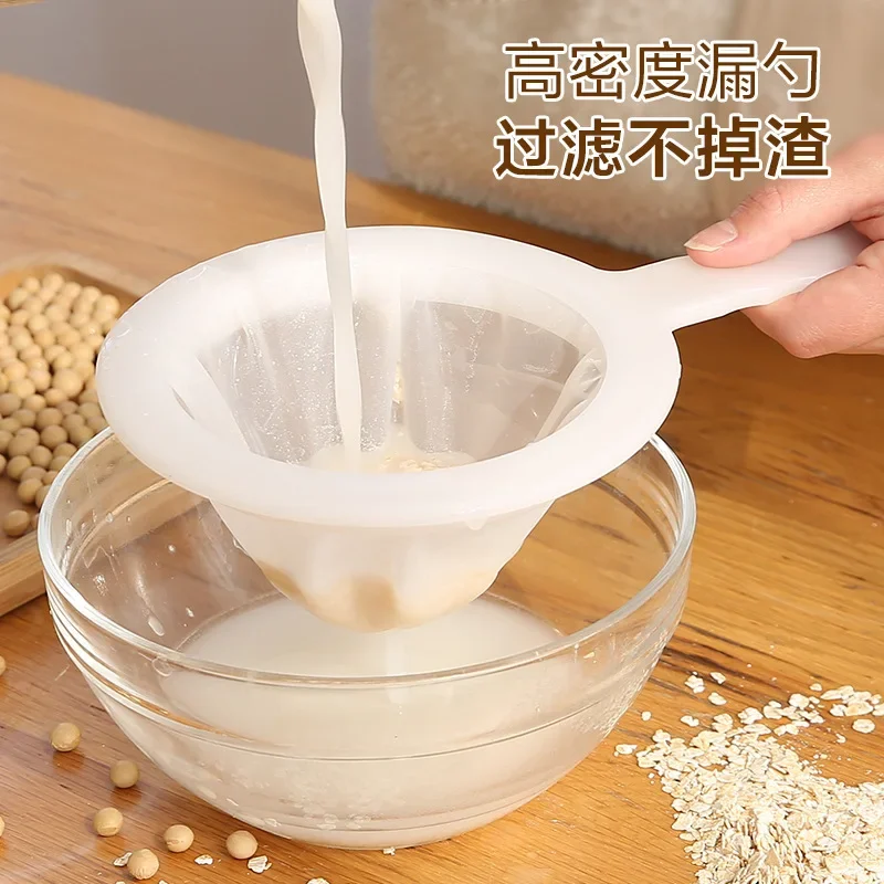 

100/200/400 Mesh Washable Nylon Ultra Fine Filter Mesh Strainer Spoon Sieve Soy Milk Juice Coffee Tea Filter Kitchen Colander