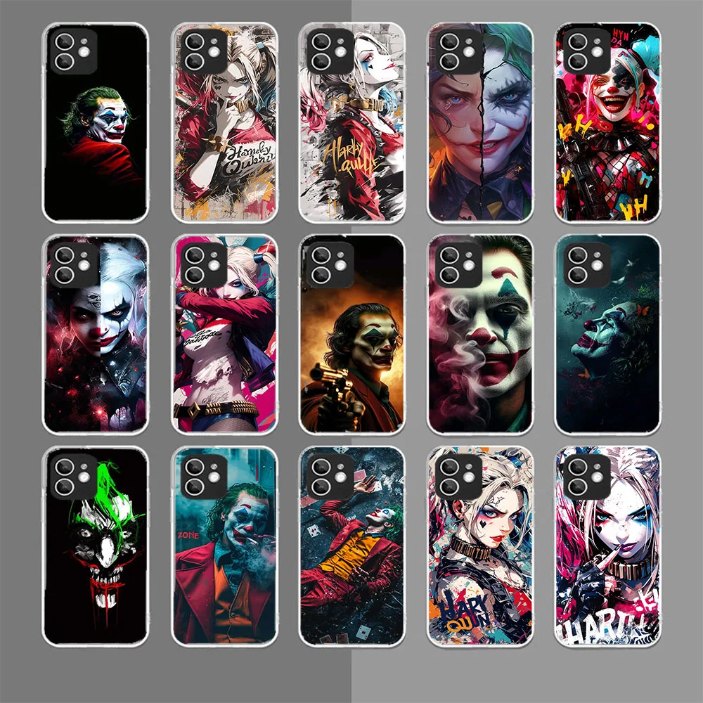 WZ-32 DC-Harley Quinn Joker Прозрачный гибкий чехол из ТПУ для iPhone X 13 14, 15, 16, Mini Pro Plus Max WZ-32 DC-Harley Quinn Joker Прозрачный гибкий чехол из ТПУ для iPhone X 13 14, 15, 16, Mini Pro Plus Max