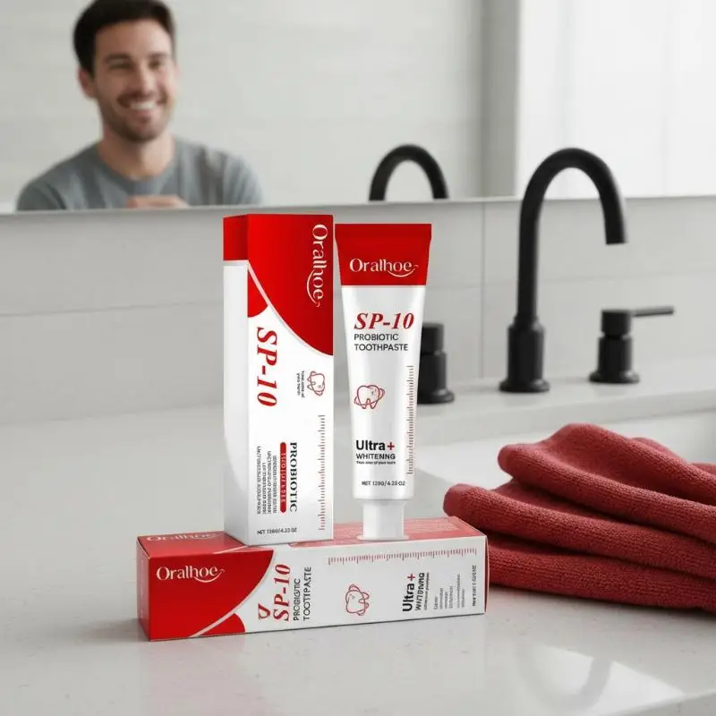 SP10 Teeth Whitening Toothpaste Probiotic Formula Remove Plaque Brighten Teeth Strengthen Gums Fresh Breath For Adult Use