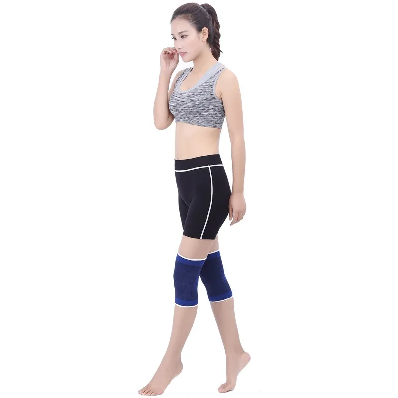 1 Pcs Sport Knee Support Elbow Protect  Breathable Kneepads Relieve Arthritis Injury Bandage Knees Guard Blue Gym Knee Support