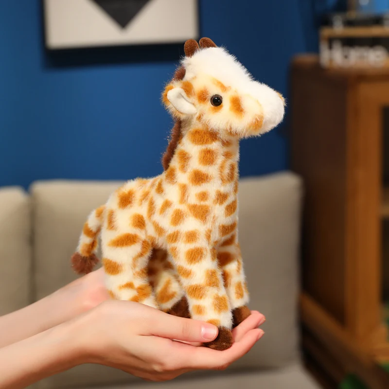 25/35cm Simulation Giraffe Plush Lifelike Stuffed Doll Home Ornament Zoo Souvenir Birthday Gifts
