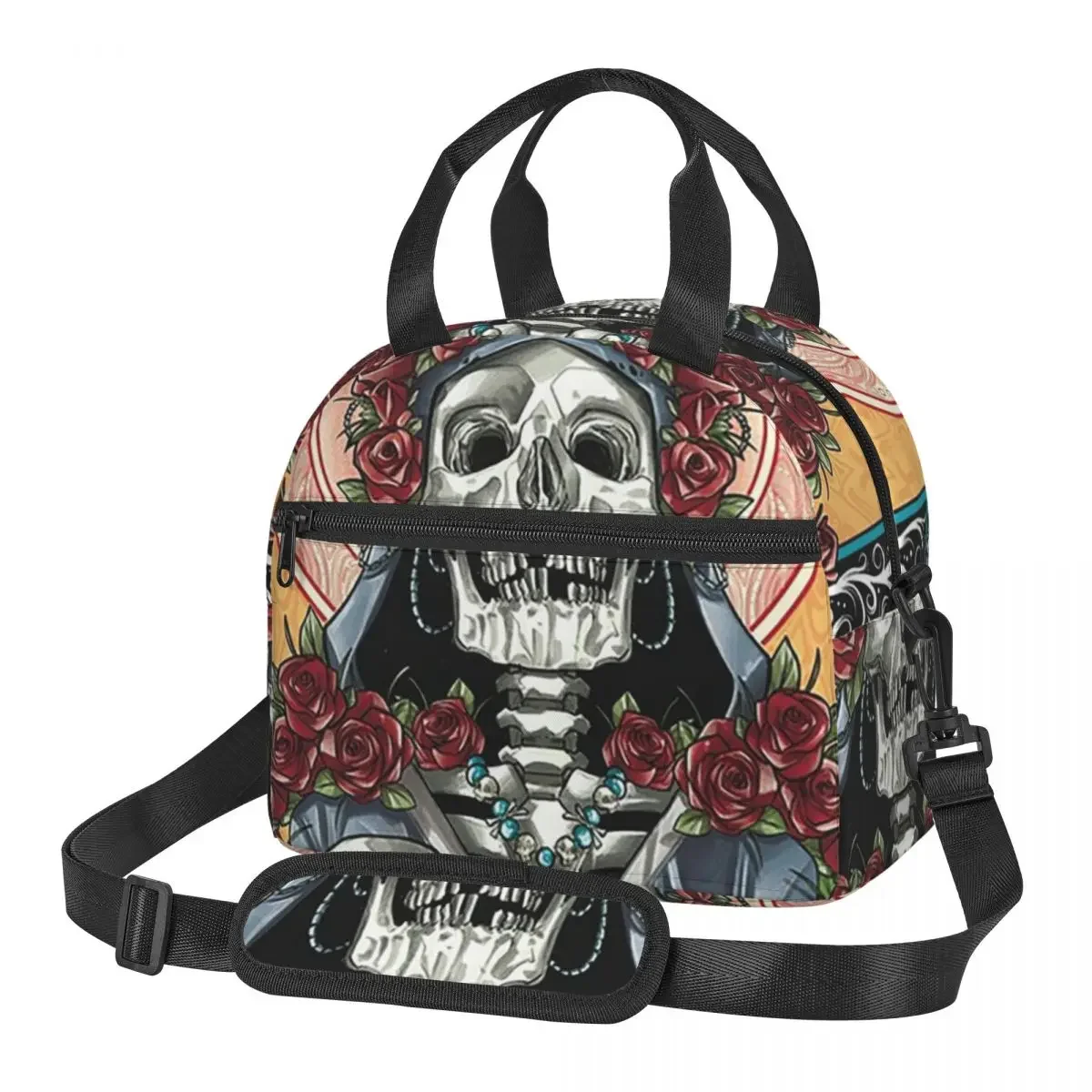 

Santa Muerte Spanish Lunch Bags Insulated Bento Box Portable Lunch Tote Leakproof Picnic Bags Thermal Bag for Woman Girl School