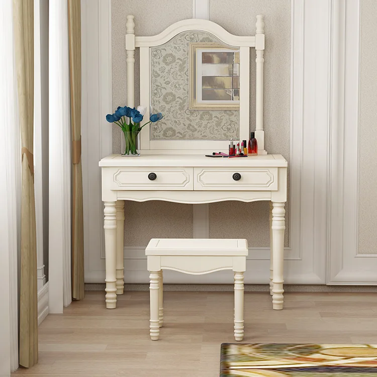 European style light luxury dressing table bedroom simple multifunctional household dressing table bedroom furniture set