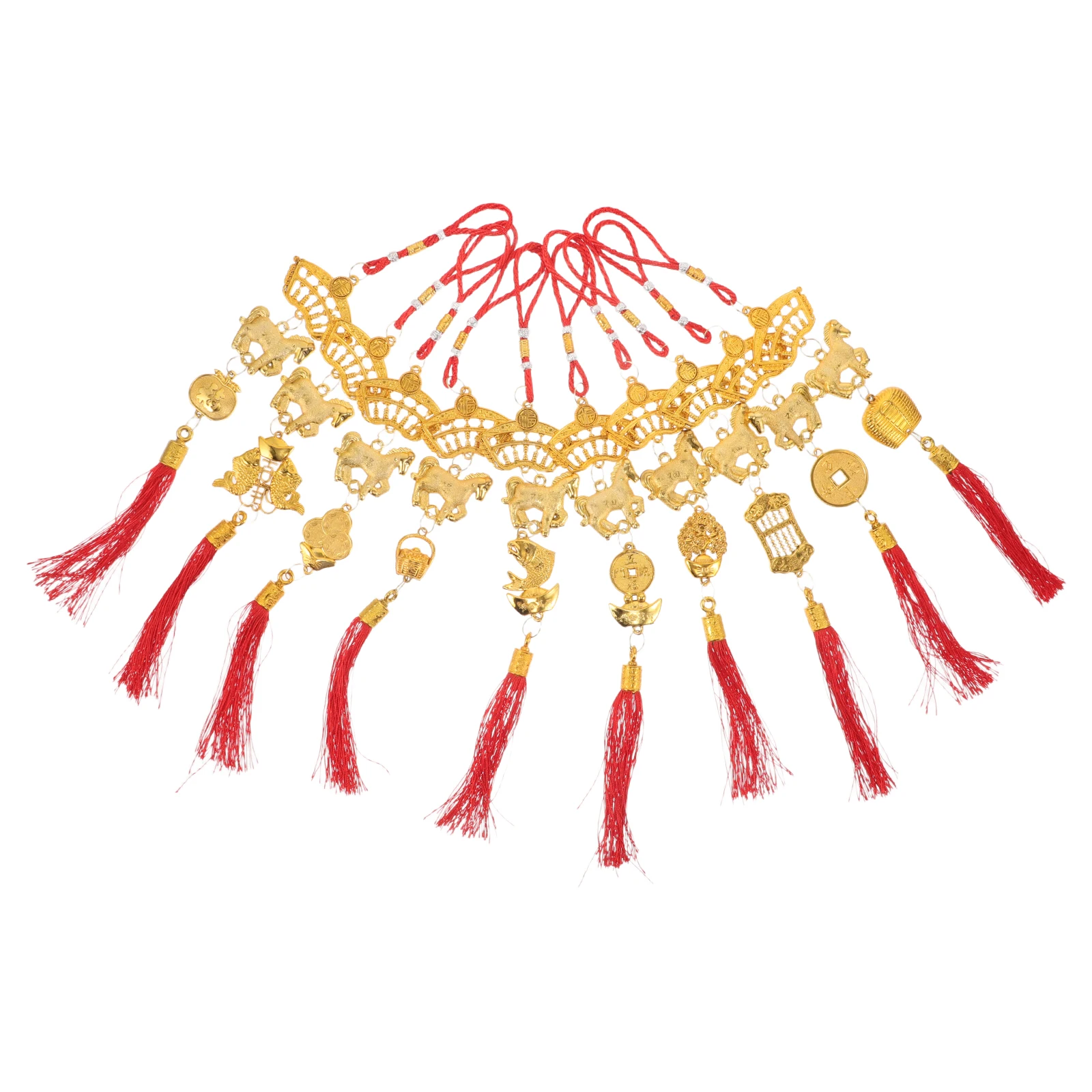 

10pcs 2026 Year Of The Horse Chinese Pendant Red Hanging Decoration For Spring Festival Car Tree Lunar New Year Ornaments Good