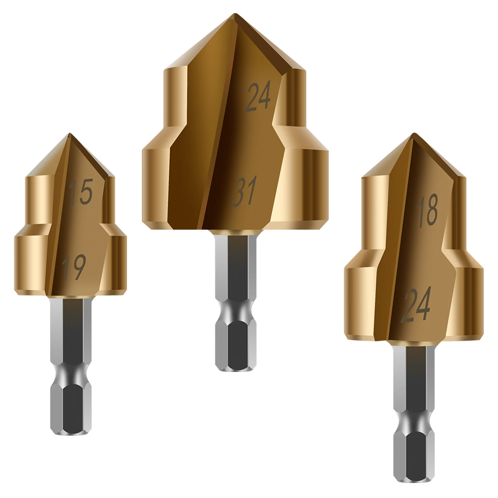 

Pipe Reamer Drill Bit Set Deburring Reaming Tool Compatible with Most Drills for PVC Conduits