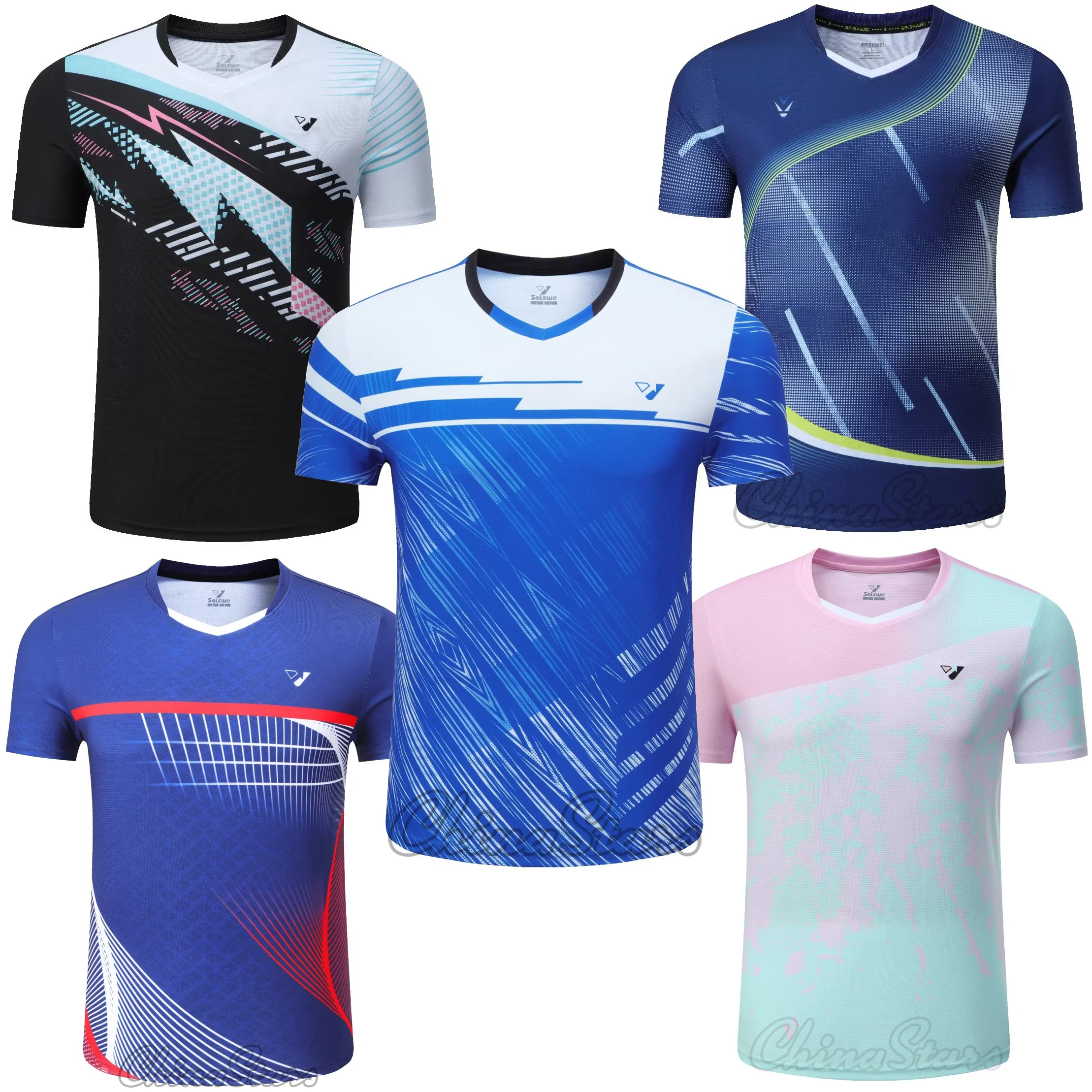 

Tennis Children's Sport Jerseys Quick Dry Table Tennis Sports Clothing Sportswear Badminton Shirts For Men Women National Team