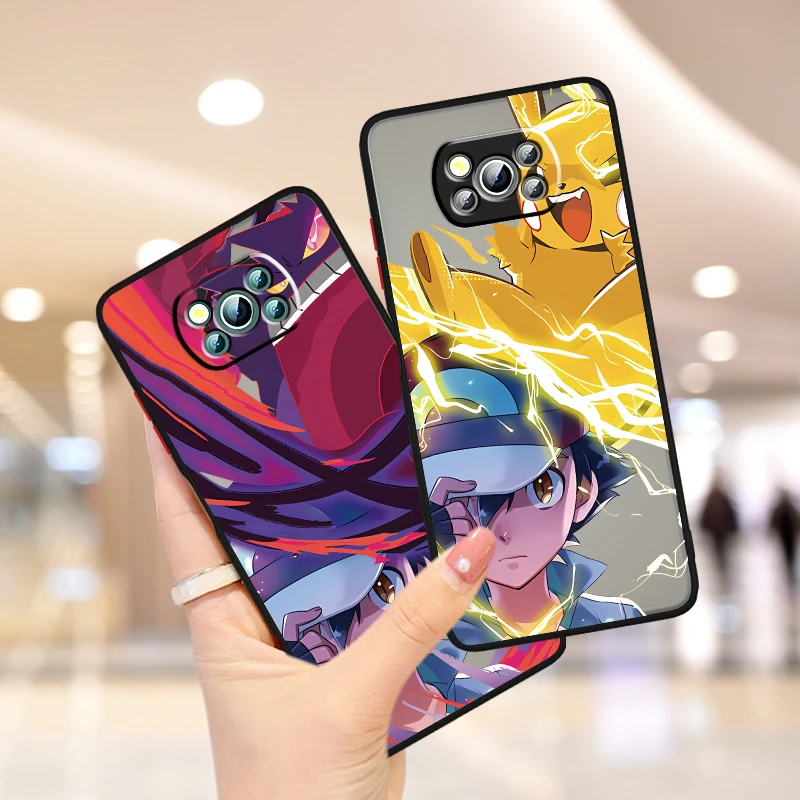 P-Pokemons G-Greninjas Cartoon Frosted Translucent For Xiaomi Mi Poco X5 X4 X3 M6 M5S M5 M4 M3 F5 F4 F3 F6 Pro 5G Funda