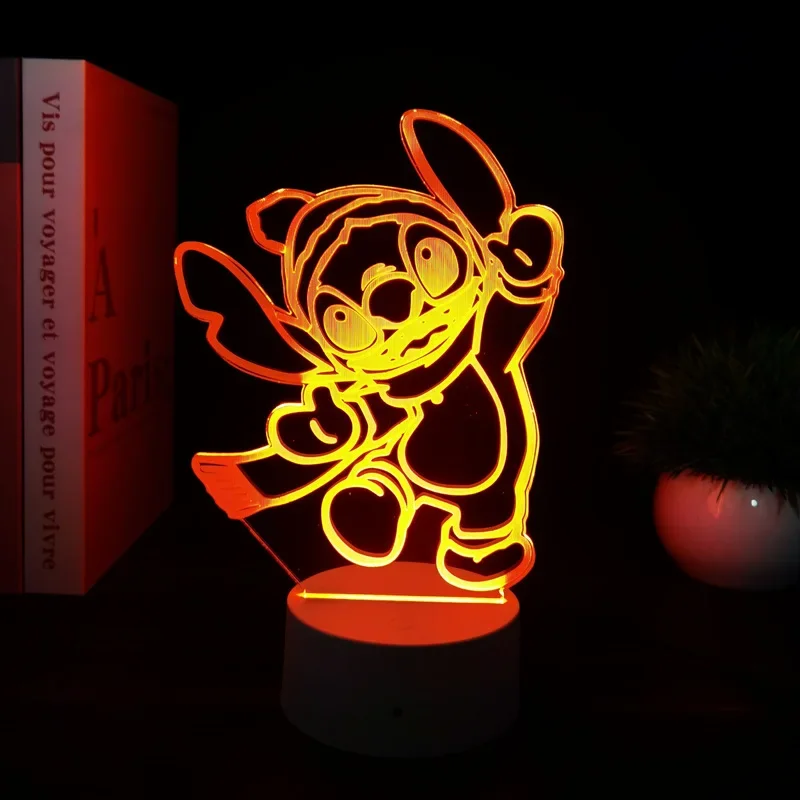 3D Night Light Stitch cartoon with Remote Control and Smart Touch Room Decor Lamp Birthday Valentine\'s Day Christmas Gifts