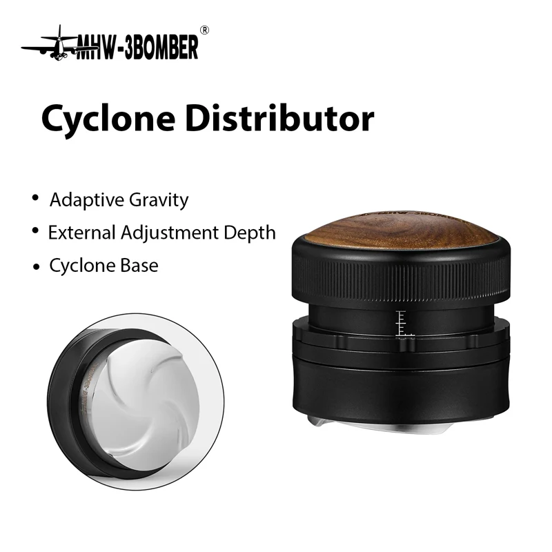 

MHW-3BOMBER 58.35MM Coffee Distributor Gravity Adaptive Espresso Distribution Adjustable Depth Professional Home Barista Tools