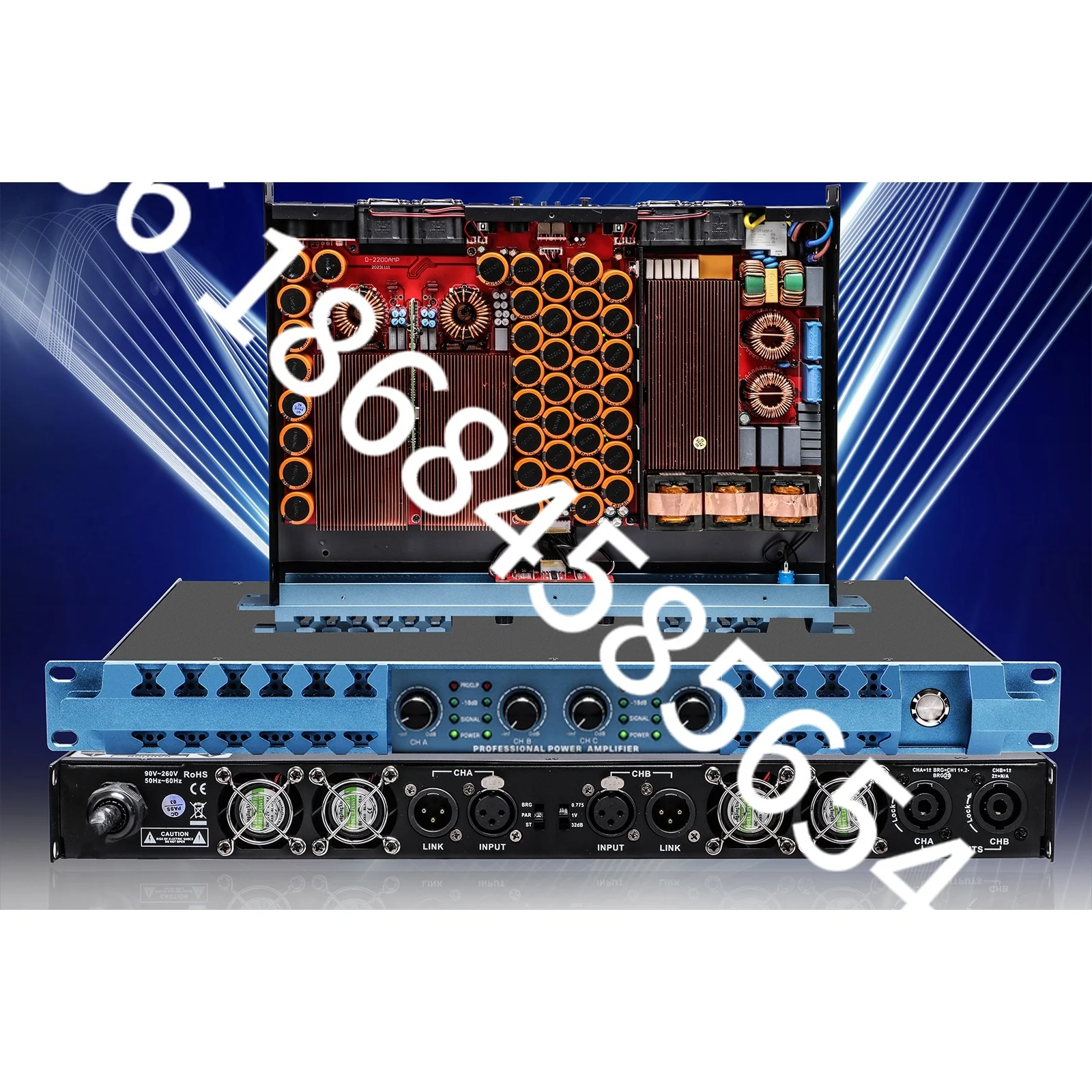 

High Quality New Panels 4 Channel 1800W 1U Digital Class-D Power Amplifier for Multiple Occasions