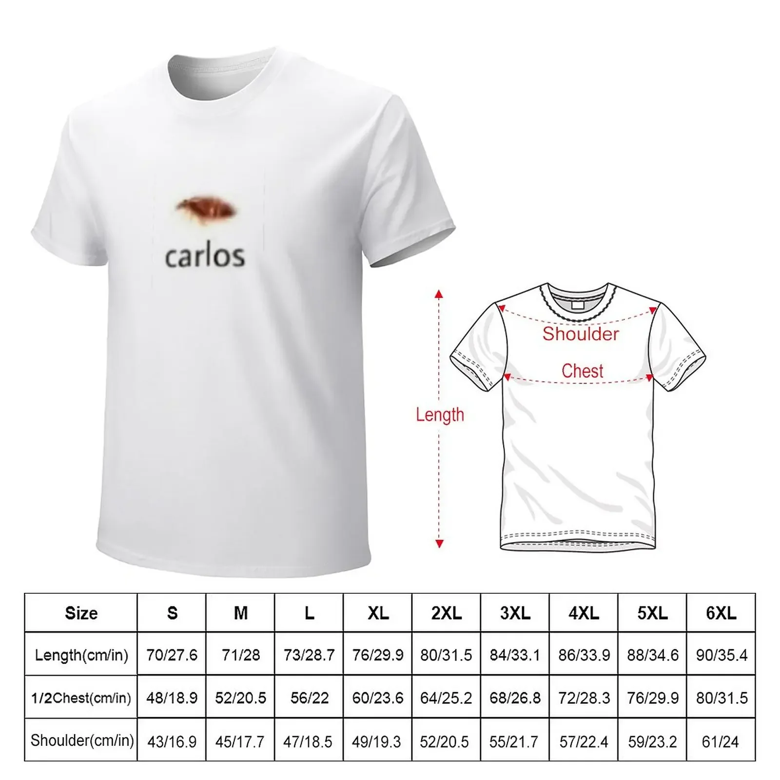 Carlos the Cockroach T-Shirt hippie clothes korean fashion slim fit t shirts for men