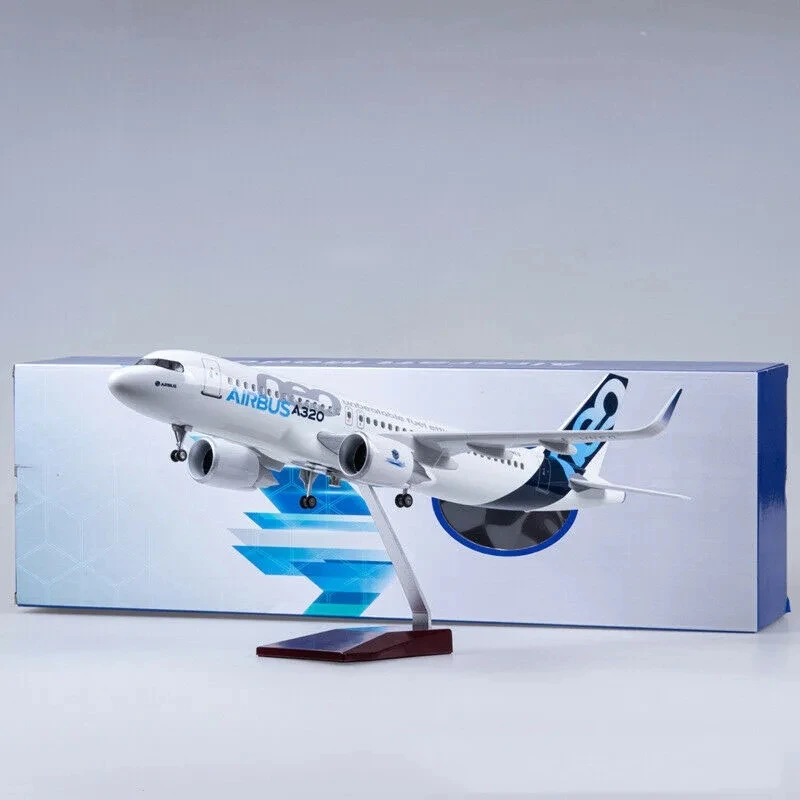 47CM 1/80 Airplane A320 NEO Air Airlines Model Toy Light With Wheel Landing Gear Diecast Resin Plane Collection Display Gifts